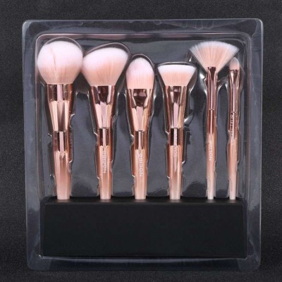 Custom Special Design PVC PET PP Package Printing Box with Blister Insert Makeup Powder Brushes Set Brush